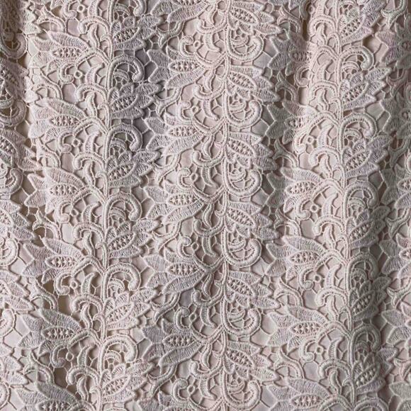 Talbots NWT Crochet Lace Embroidered Pencil Skirt Cream 16W Stretch Cottagecore - Picture 3 of 11